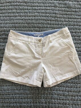 Southern Tide White Cotton Blend Bermuda Shorts 5” Inseam